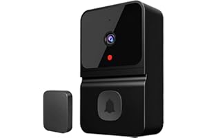 QSRTHFV Wireless Video Doorbell Reusable Smart Video Doorbell Camera with Wide Angle 1000mAh Rechargeable Night Vision Ring Video Doorbell 1080P HD for Security Apartment Home(black)