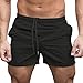 Produktbild Ursing Sommer Herren Shorts Fitness Bodybuilding Mode Lässige Super Gemütlich Atmungsaktiv Kurze Hosen Sporthose Schwimmhose Beachshort Schwimmhose Freizeithose Strandshorts (M, Schwarz)