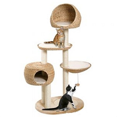 Hand Woven Banana Leaf Cat Tree With Durable and Robust Scratching Posts and Platforms. Ideal Activity Center for Small to Large Cats