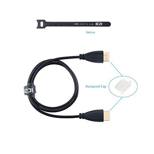 ICZI premiume HDMI Kabel 4k Hochgeschwindigkeits, HDMI Standard vergoldete Kontakte 3-fach geschirmt (1.8m) - 4