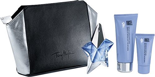 Thierry Mugler Angel Refillable Eau De Parfum 25 ml and Shower Gel 30 ml with Body Lotion Gift Set 100 ml