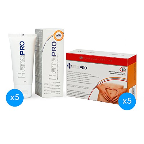 Hemorrhoids - 5 Hemapro Pills + 5 Hemapro Cream: Pills and Cream to Prevent and Relieve Hemorrhoids