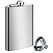 Produktbild Tatuer Flachmann Metall Camping Zubehör Edelstahl Flachmann Trichter Set -1 * 4oz 112 ml Flachmann + 1* Trichter (Silber)