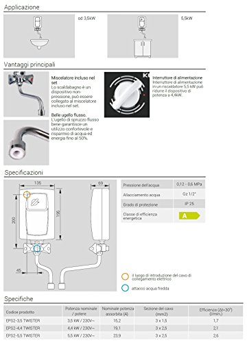 Sofortige elektrische Warmwasserbereiter 5.5 kW mit Mischbatterie enthalten 230V Handwäsche - 5