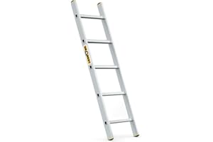 DRABEST SCALETTE SERIE PRO 1x5 Scala Multiuso Pressopiegata in Alluminio 150kg - Scaletta in Alluminio - Scaletta Multiuso - Scaletta Pieghevole - 40x139x5cm