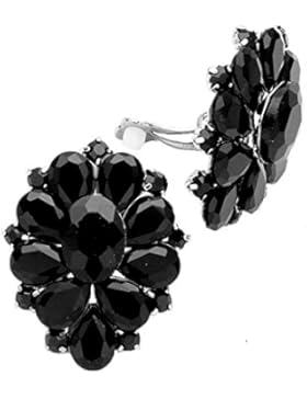 Schmuckanthony Glamour Ohrclips Clips Klips Clip On Ohrringe Kristall Schwarz 4x3cm