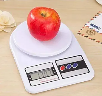 ATSUN Electronic Digital 10 Kg Weight Scale Kitchen Weight Scale Machine Measure for Measuring Fruits, Spice, Food, Vegetable and More White