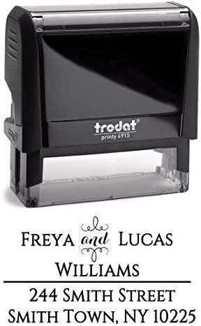 Personalized Self Inking Stamp - Return Address Stamp Customized - Custom Rubber Stamp - Housewarming Gift - Wedding Address Labels - Large 3 Lines - Family Last Name Customized Stamp