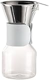 Glas-Kaffeebereiter mit integriertem Kaffeefilter • Integrierter Edelstahl-Kaffeefilter: keine Papierfilter benötigt • Maße (Ø x H): 11,5 x 24 cm
