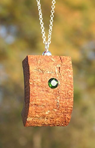 Pendant made of CINNAMON and a Russian DIOPSIDE + Sterling Silver necklace