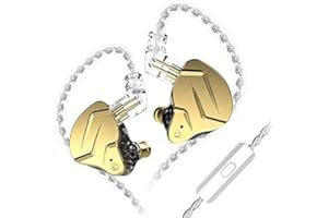 KINBOOFI KZ ZSN Pro X Auriculares 1BA 1DD Doble con de en Cable MicróFono Negro (Oro con micrófono)