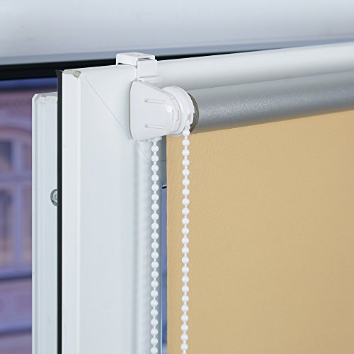 GARDUNA FIX Thermo-Rollo # apricot 45cm # Smartfix – Klemmfix – ohne bohren – viele Farben & Größen- komplett verdunkelnd / BLACKOUT - 4