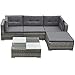 Produktbild Poly-Rattan Lounge Gartenset Sofa-Set Garnitur Gartenmöbel Couch-Set | Balkon Polyrattan Lounge Ecke - Sitzgruppe Garnitur Lounge Möbel Set | Garten-Sofagarnitur 14-TLG. Poly Rattan Grau
