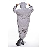 Free Fisher Damen/ Herren Schlafanzug Pyjama, Tier Kostüm, Koala Grau, Gr. L (Körpergröße 170-178 CM) -