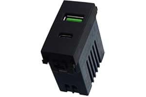 ZOREI Serie Civile Frutti Prese Interruttori Deviatori, Compatibile Con Vimar Arke (1, Presa USB-C + USB-A 5V 3,1A 2 Porte)
