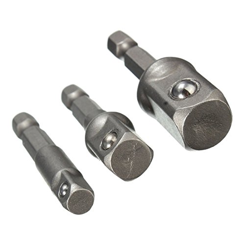 Adapter Nuss – TOOGOO(R) 3 Stk Bohrfutter Adapter fuer Bohrmaschine 1/4″ 3/8″ 1/2″ Sechskantnuesse Nuss - 3