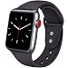 Produktbild ATUP Armband Kompatibel für Apple Watch Armband 38mm 42mm 40mm 44mm, Weich Silikon Ersatz Armband für iWatch Series 4, Series 3, Series 2, Series 1 (01 Black, 38mm/40mm-M/L)