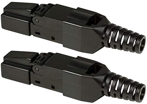 odedo® 2 x cat. 6 A connecteur RJ45 pour Cat 6 A, câble réseau Cat 7 à 10 Gigabit Câble de pose à 6-9 mm AWG 23-26, contacts or, Cat. 6 A , montage sans outils