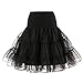 Produktbild OVERDOSE Damen 1950 Petticoat Reifrock Unterrock Petticoat Underskirt Crinoline für Rockabilly Kleid Karneval Kostüm Kleid Faschingskostüme(A-Schwarz,M)