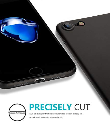 TOZO para iPhone 7 iPhone 8 Funda  0 35mm  Ultrafino   Ajuste perfecto   World s m  s delgado Hard Protect Funda Back Cubrir Bumper   Semi-transparent   Ligero 4 7 inch  Matte Moca negro 