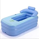 1 color: azul, rosa Tina de baño antideslizante plegable de esponja plegable pvc para adultos, para bebés, para piscinas, para bebés (Color: Azul)