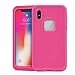 Produktbild MuSheng Für iPhone XS Hülle, Anti Scratch Kristall Klar Wasserdichte Schutzhülle mit Bumper Stoßfest Staubdicht Weich TPU Transparent Handyhülle mit Eingebautem Displayschutz (Hot Pink)