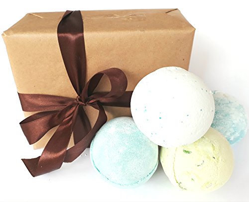 Bath bomb gift box set 4 large Bath bombs especially for him ~ Treat the man in your life! ~ Ideal birthday, christmas fathers day gift