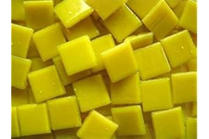 MOSAIC HEAVEN Bright Yellow 10mm vitreous tiles. 203 mosaic tiles. Fade and frost resistaint. Great for indoor and outdoor projects. Best value on Amazon