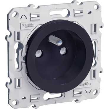 Schneider Electric prise de courant 2p+t - anthracite - fixation par vis - bornes auto - schneider odace