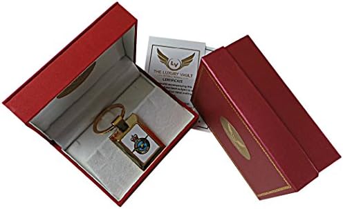 RAF Crest 24 Carat Gold Plated Keyring Royal Air Force Crested badge emblem in Gift Case