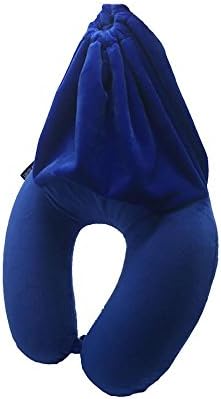 Travel Pillow Purefly The Best Neck Pillow with 360 Head & Neck Support U Shaped Foldable Portable Neck Cushion Memory Foam Orthopedic Travel Pillow for Airplane & Car & Train, Dark Blue