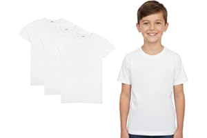 A2Z 4 Kids Boys Girls Pack of 3 Plain T Shirts Soft Feel PE School T Shirts Summer Tank Top & Tees Gift for Children Boys & Girls Age 2-3, 3-4, 5-6, 7-8, 9-10, 11-12 & 13 Years