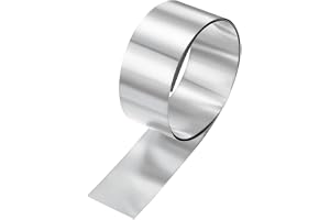 TOP-MAX Aluminium plåtrulle, 1 m x 50 mm metallbandrulle, 0,05 mm tjock, mångsidiga metallplattor för taktning, hantverk och
