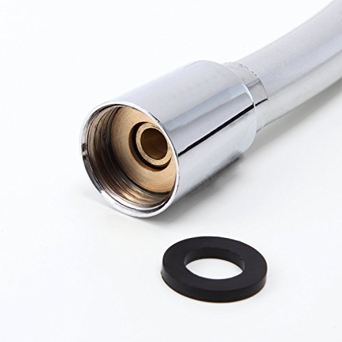 DSIKER® PVC Brauseschlauch Hochwertiger Flexible Duschschlauch ,Hochglanzverchromt Edelstahl |1/2 Zoll ,1,75 m – Mantel inkl 2 Dichtungsringe,Metalloptik,Knickschutz, silber - 6