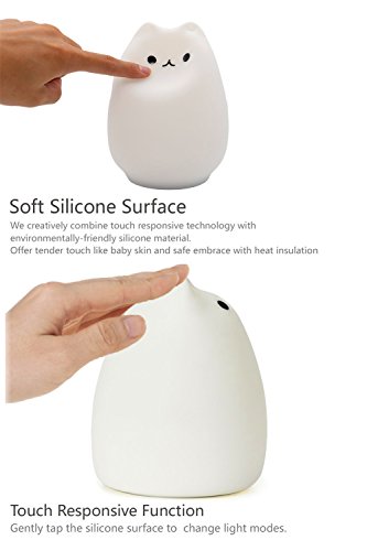 LED Nachtlicht, Florally Kinder Silikon LED Nachtlicht mit 7 Beleuchtung, Stimmung Lampe mit eingebaute Akku, Yoga Lampe, dimmbares Warmweiß/Farbwechsel mit Touch Schalter für Babys Zimmer,Schlafzimmer, Wohnräume, Camping, Picknick Indoor/Outdoor - 4