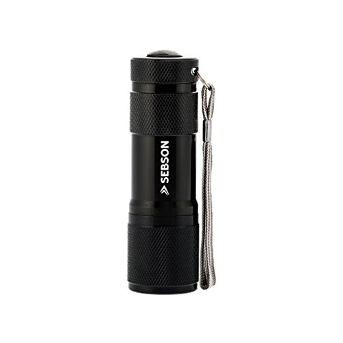 SEBSON® LED Taschenlampe, Ø30x94mm, schwarz, 50lm, batteriebetrieben, LED Handlampe, 2er Pack - 2