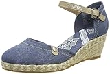 tommy jeans keilabsatz-sandale in metallic-optik Fesselriemen Dockers by Gerli Damen 36IS210-706660 Riemchensandalen, Blau (Navy 660), 40 EU
