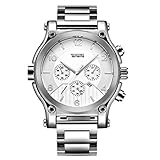 Herrenuhr Quarz Wasserdicht Leuchtend Stahlband Lässige Armbanduhr-A