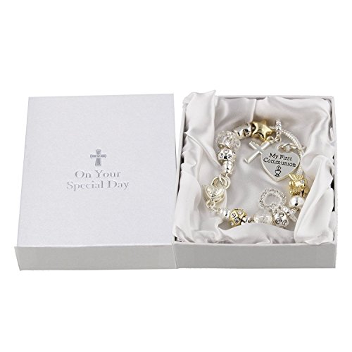 First Holy Communion Charm Bracelet Gift- Gold and Silver