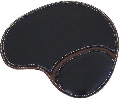 Jerry Black Leatherette Executive Mouse Pad with Wrist Rest Support - 10 Inch by Launch Innovative Products