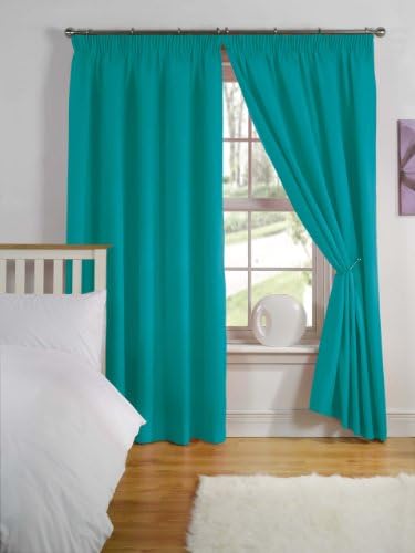 Simply Style Teal Thermal Backed Readymade Curtain Pair 66x72in(167x182cm)