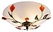 Price comparison product image Traditionally Designed Frosted Glass Flush Ceiling Light with Amber Leaves by Haysom Interiors