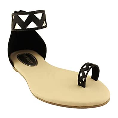 black and cream sandals