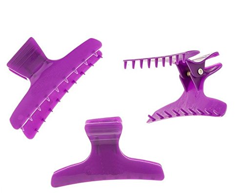 Supply Me Beauty Butterfly Large Hair Salon Section Clamps/Clips X12 PURPLE