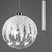 Produktbild Formano Schöne hängende Kugel Winter Zapfen mit LED Stern Beleuchtung Timer Batterie