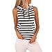 Produktbild JiaMeng Muttertag Sommer Damen Streifen mit Kapuze Tasche ärmellose Top Weste T-Shirt Top-Shirt Casual Top T-Shirt Bluse (XL, Schwarz)