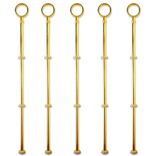5 Set golden Metallstange Mittellochausstech 2 bis 3 Etage für Hochzeitstorte Etagere Tortenständer Tortenhalter Torten - 2
