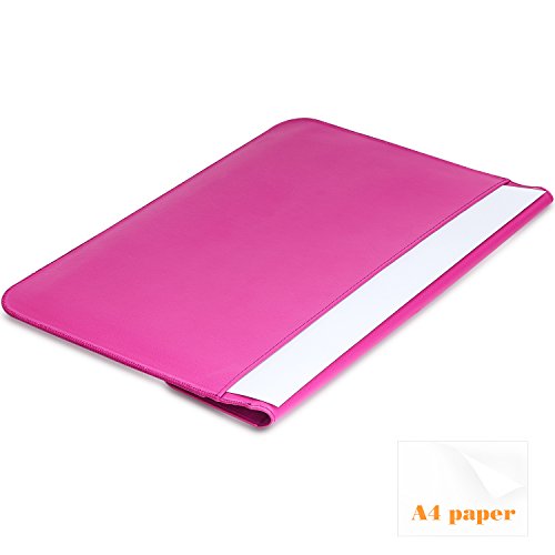 MoKo MacBook Air / Pro 13.3 Zoll Laptop Hülle – PU Leder Tasche Schutzhülle Lederhülle Wallet Case Leather Sleeve Aktentasche mit Karten-Slot für Apple MacBook Air / Macbook Pro 13.3 Zoll, Magenta - 7