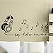Produktbild LoveMQ 56 * 25 cm Wandaufkleber Hey hör mir Kunst Musiknote Vinyl Home Decor Wandtattoo für Schlafzimmer Wohnzimmer