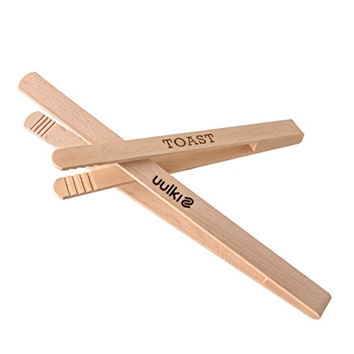 Uulki® 6-teiliges Grill, BBQ und Backofen Set – mit Backofengitter-Zieher, 2 Pfannenwender, große Barbecue Zange, kleine Grillzange, Küchengabel – aus Europäisches Buchenholz - 2